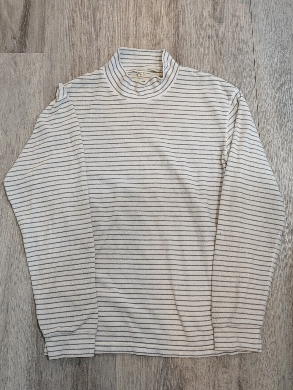 ✨3/$20✨ Uniqlo Striped Fleece Mock Neck Pullover Sweater - Size Large